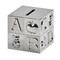 Contemporary Home Living 3" Silver Gray Nickel-Plated Large Square Block Coin Bank
